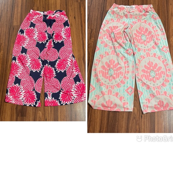 Lolly Wolly Doodle Pants - Lot 2 Lolly Wolly wide leg Colorful Patterned Wide-Leg Pants size XL short